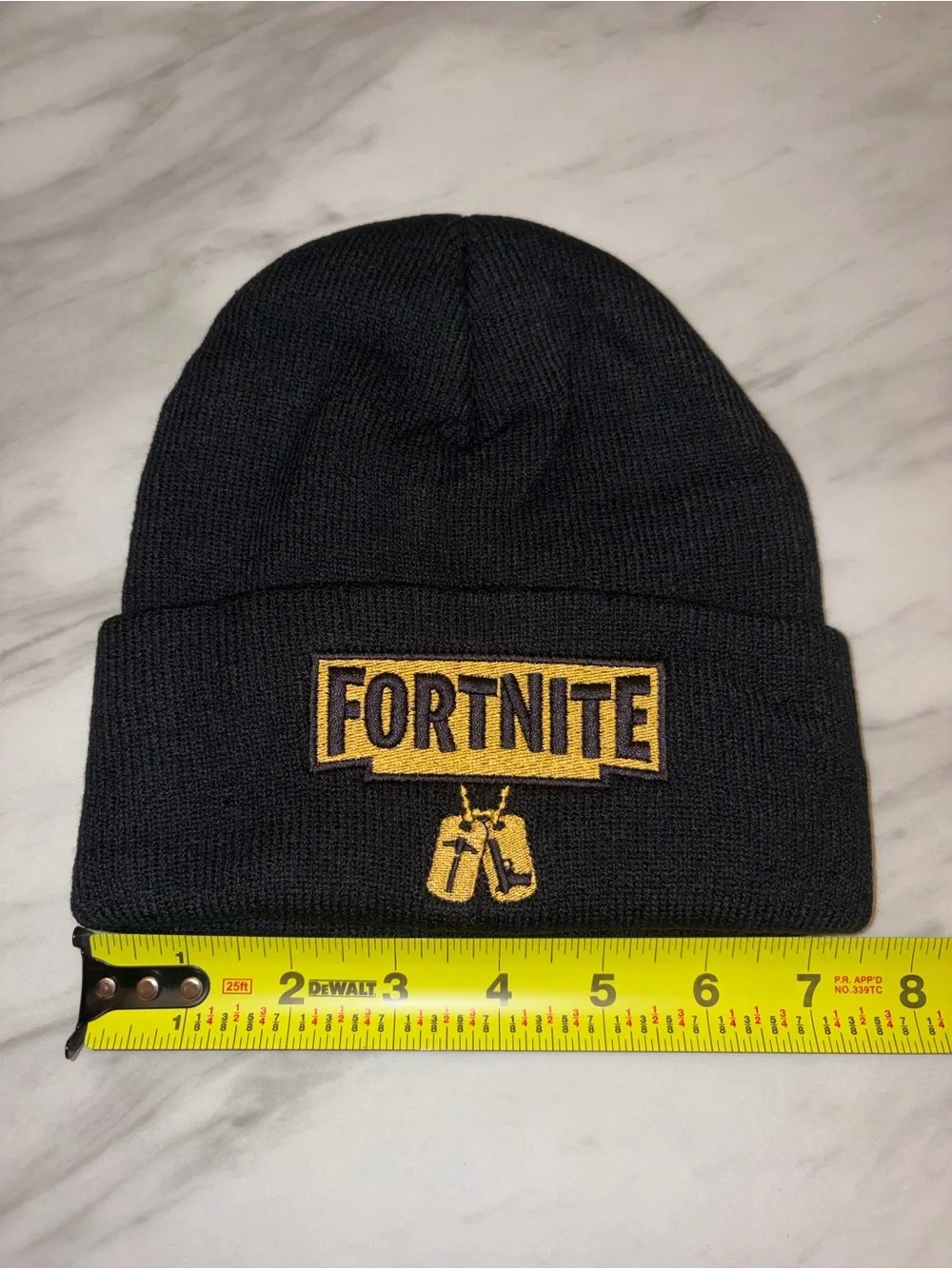NWOT Fortnite Black Knit Beanie Hat Gamer Winter Cap One Size